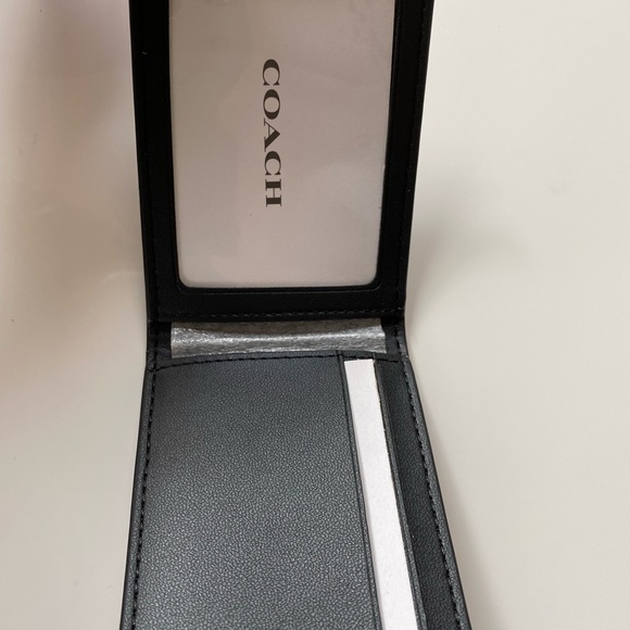 NWT Coach Window Pane Plaid Men’s Wallet Navy/Multi - Picture 7 of 9